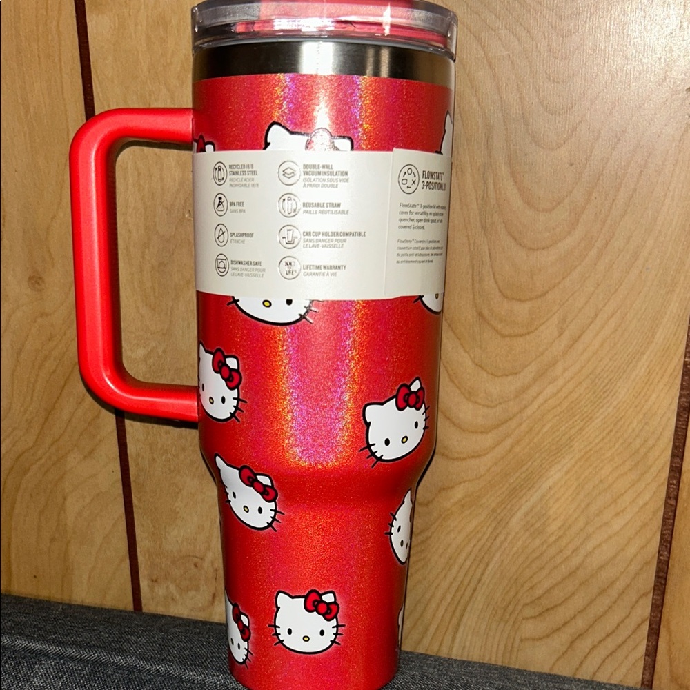 Stanley x Hello Kitty Glittery Red 40 oz Flowstate Tumbler - Picture 3 of 11